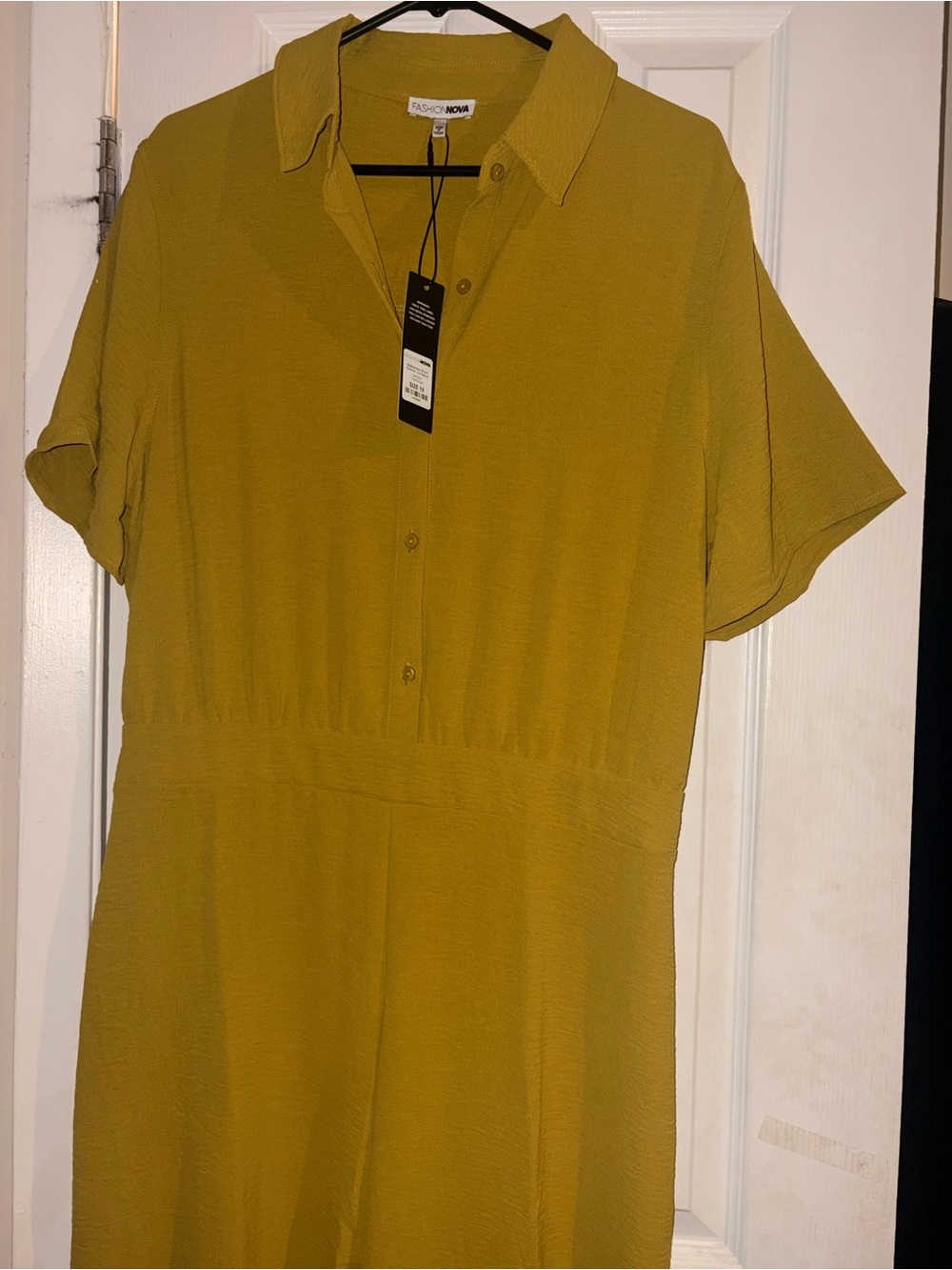 Fashion Nova Chartreuse Wide-Leg Jumpsuit - Picture 4 of 4